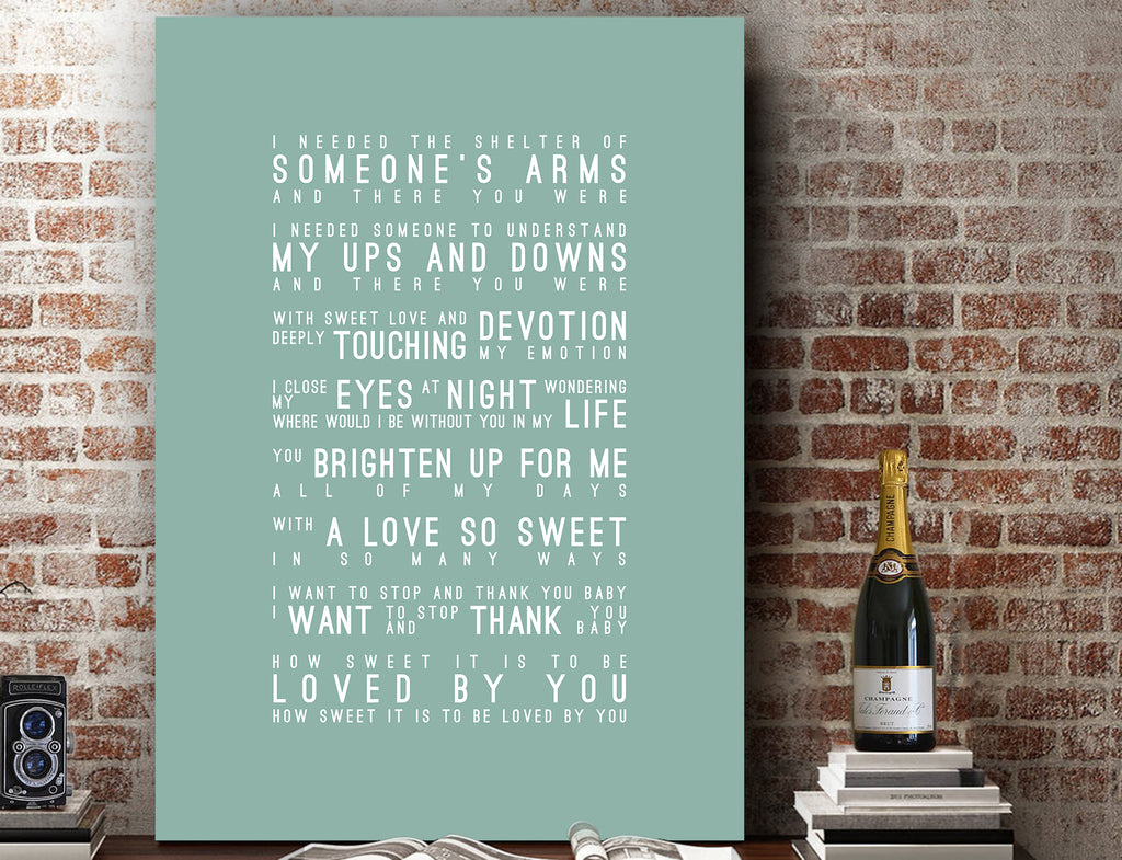 James Taylor How Sweet It Is (To Be Loved By You) Inspired Lyrics Typography Print
