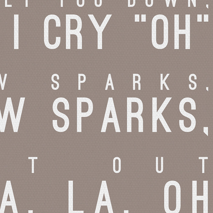Coldplay Sparks Inspired Lyrics Typography Print