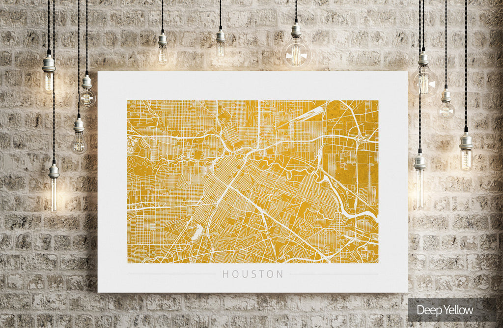 Houston Map: City Street Map of Houston Texas - Colour Series Art Print