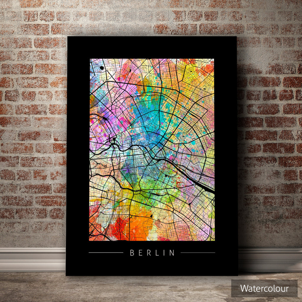 Berlin Map: City Street Map of Berlin Germany - Sunset Series Art Print