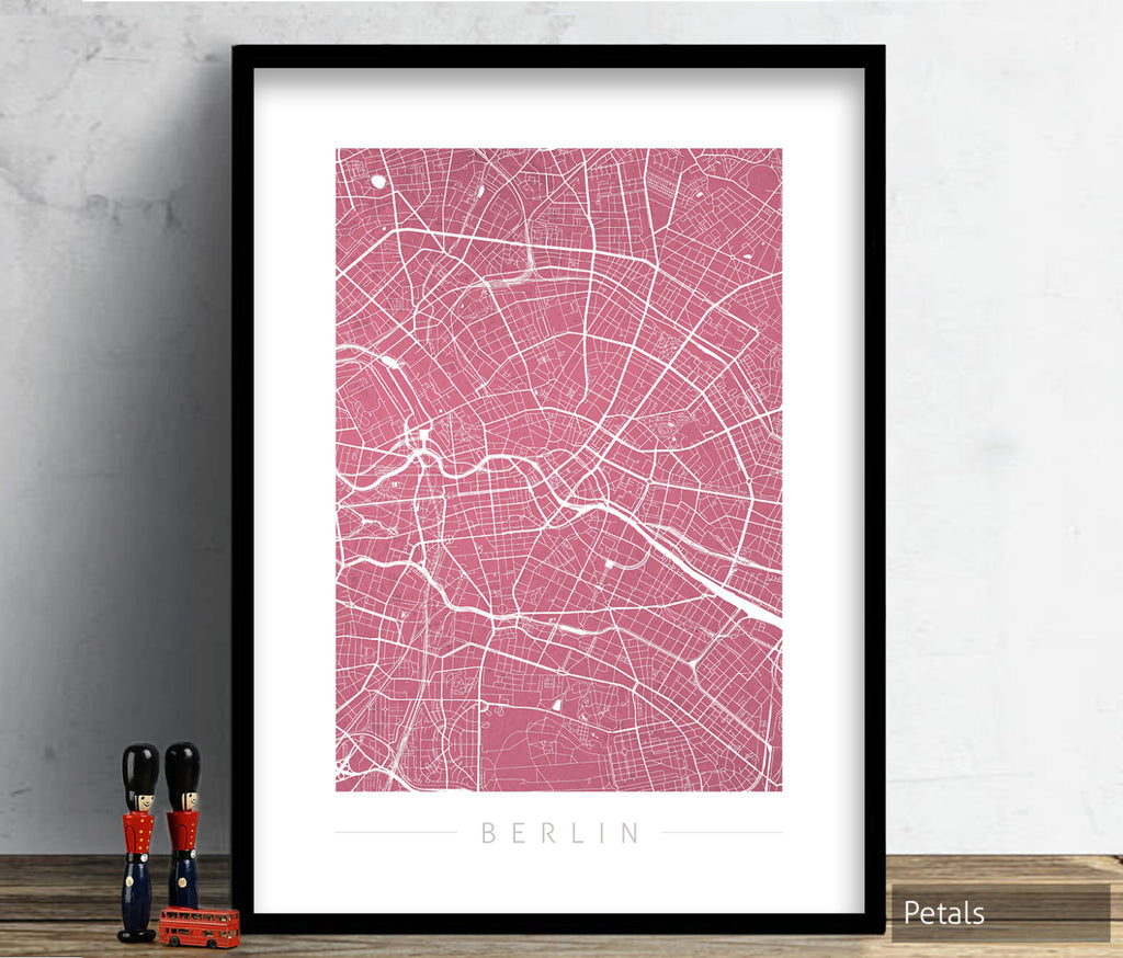 Berlin Map: City Street Map of Berlin Germany - Colour Series Art Print