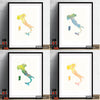 Italy Map: Country Map of Italy  - Nature Series Art Print