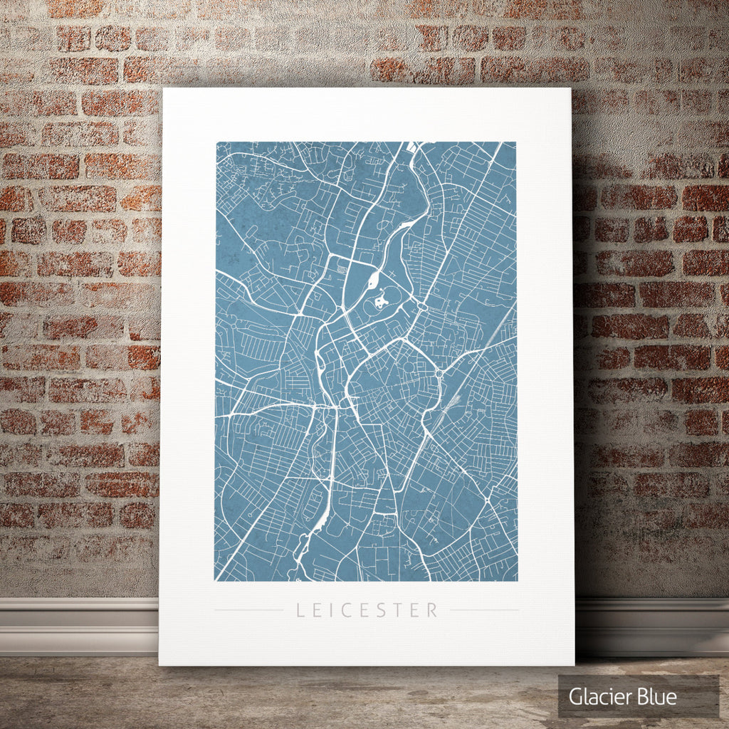 Leicester Map: City Street Map of Leicester, England UK - Colour Series Art Print
