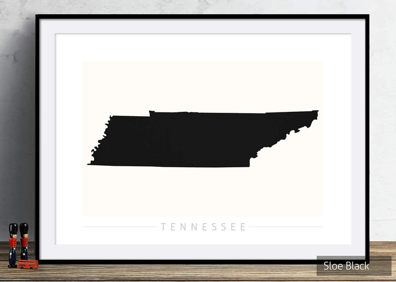 Tennessee Map: State Map of Tennessee - Colour Series Art Print
