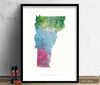 Vermont Map: State Map of Vermont - Nature Series Art Print