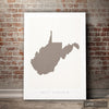 West Virginia Map: State Map of West Virginia - Colour Series Art Print