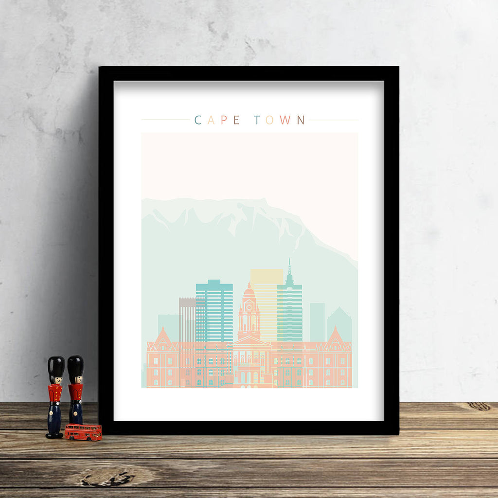 Cape Town, South Africa Skyline: Cityscape Art Print, Home