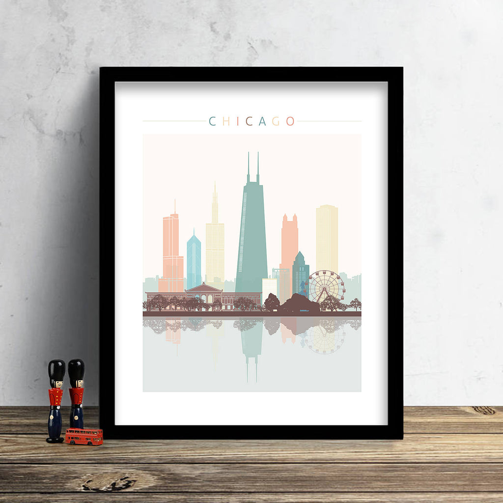 Chicago Skyline: Cityscape Art Print, Home