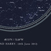 Personalised Star Map Print, Night Sky Print, Star Chart Poster or Canvas - Anniversary Gift - DEEP BLUE CIRCULAR