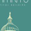 Washington, Capitol Building: Travel Poster, World Landmarks Print