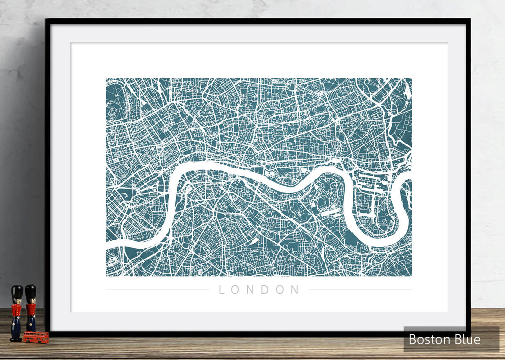 London Map: City Street Map of London England - Colour Series Art Print