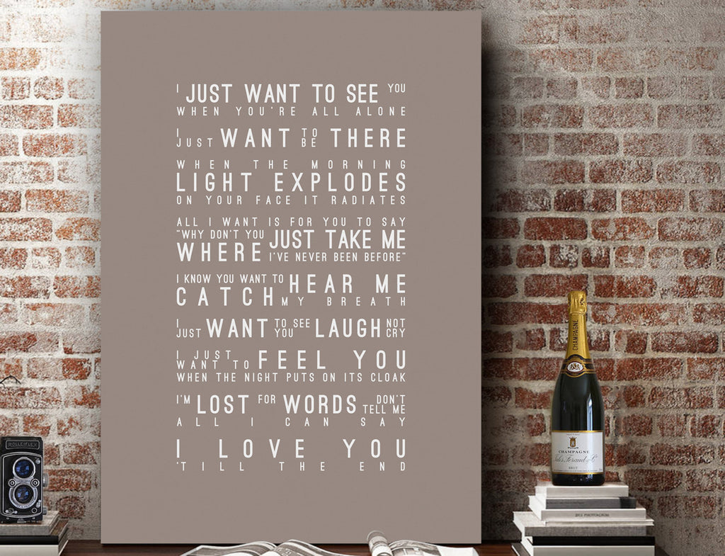 Pogues Love You Till The End Inspired Lyrics Typography Print