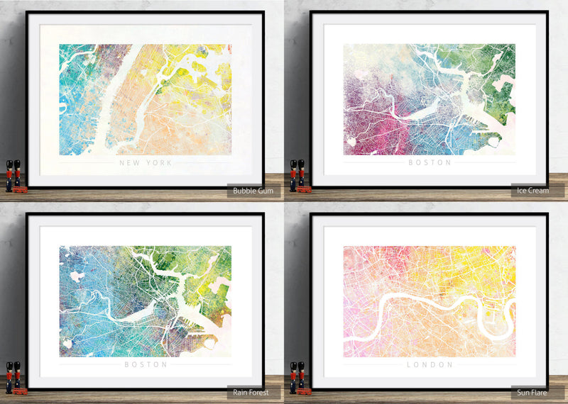 Philadelphia Map: City Street Map of Philadelphia Pennsylvania - Nature Series Art Print