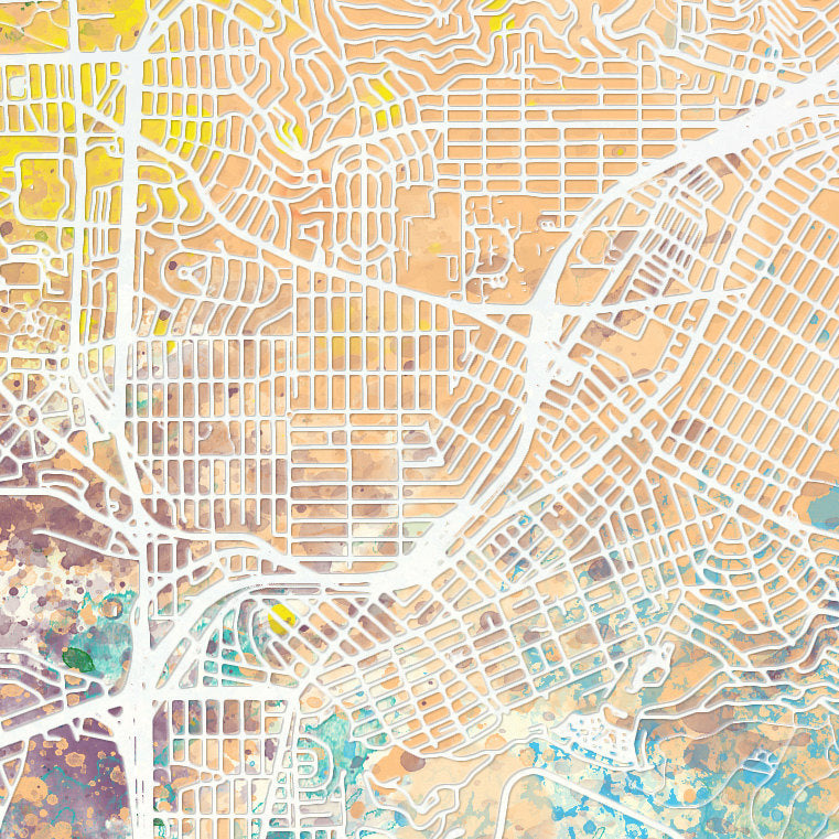 Philadelphia Map: City Street Map of Philadelphia Pennsylvania - Nature Series Art Print