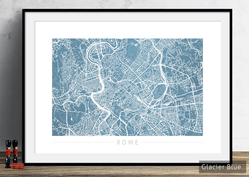 Rome Map: City Street Map of Rome Italy - Colour Series Art Print