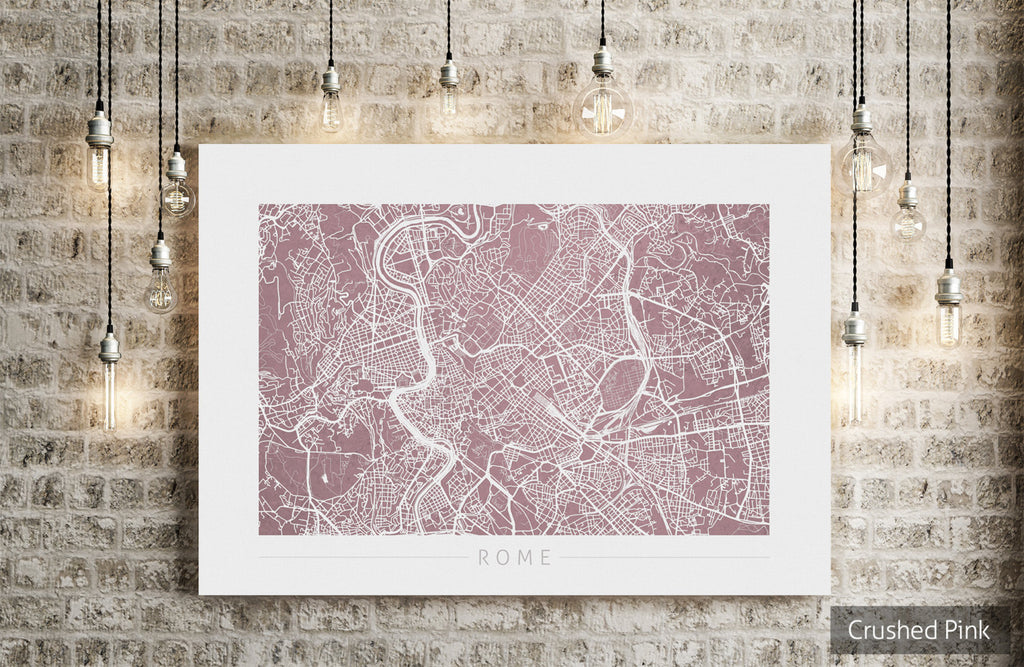 Rome Map: City Street Map of Rome Italy - Colour Series Art Print
