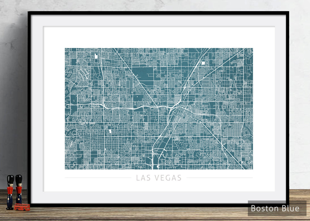 Las Vegas Map: City Street Map of Las Vegas Nevada - Colour Series Art Print