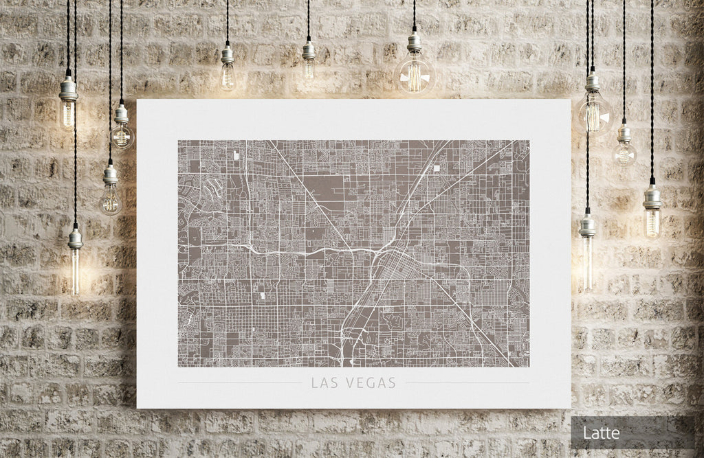 Las Vegas Map: City Street Map of Las Vegas Nevada - Colour Series Art Print