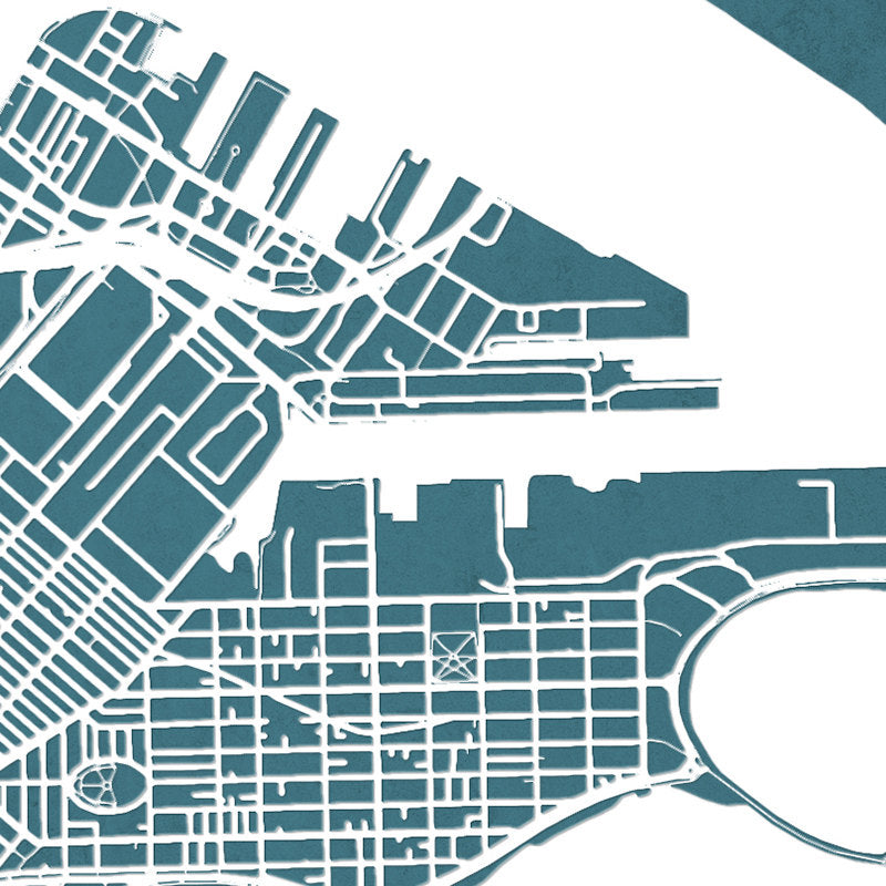 Detroit Map: City Street Map of Detroit Michigan - Colour Series Art Print