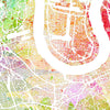 London Map: City Street Map of London England - Sunset Series Art Print in WHITE