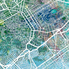 Athens Map: City Street Map of Athens Greece - Nature Series Art Print