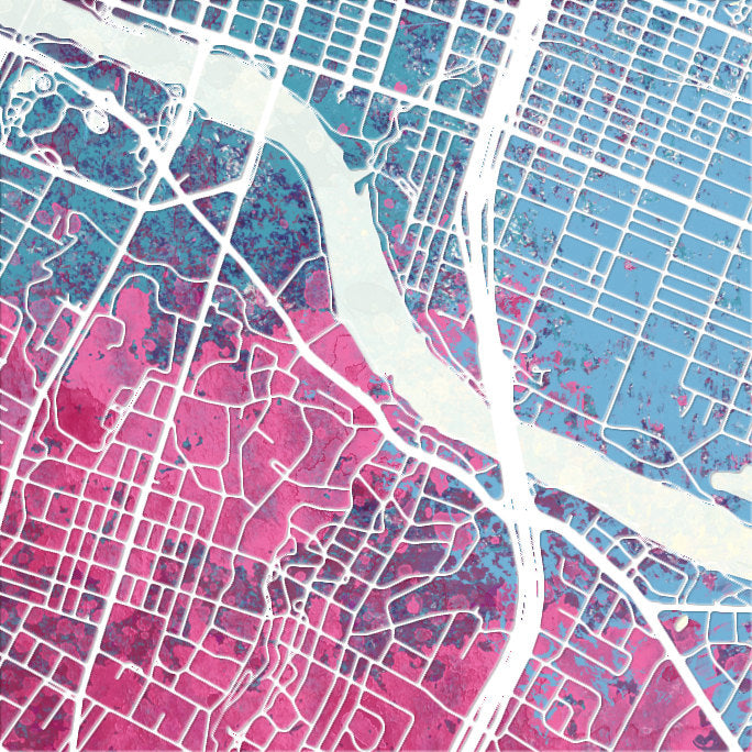Austin Texas Map: City Street Map of Austin USA - Nature Series Art Print