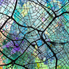 Birmingham Map: City Street Map of Birmingham England UK - Sunset Series Art Print