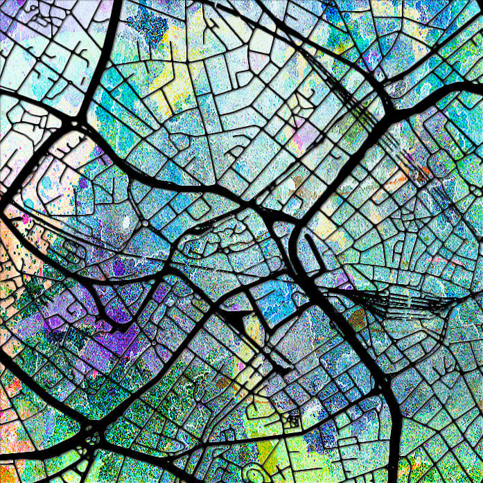 Birmingham Map: City Street Map of Birmingham England UK - Sunset Series Art Print