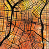 San Antonio Texas Map: City Street Map of San Antonio USA - Sunset Series Art Print