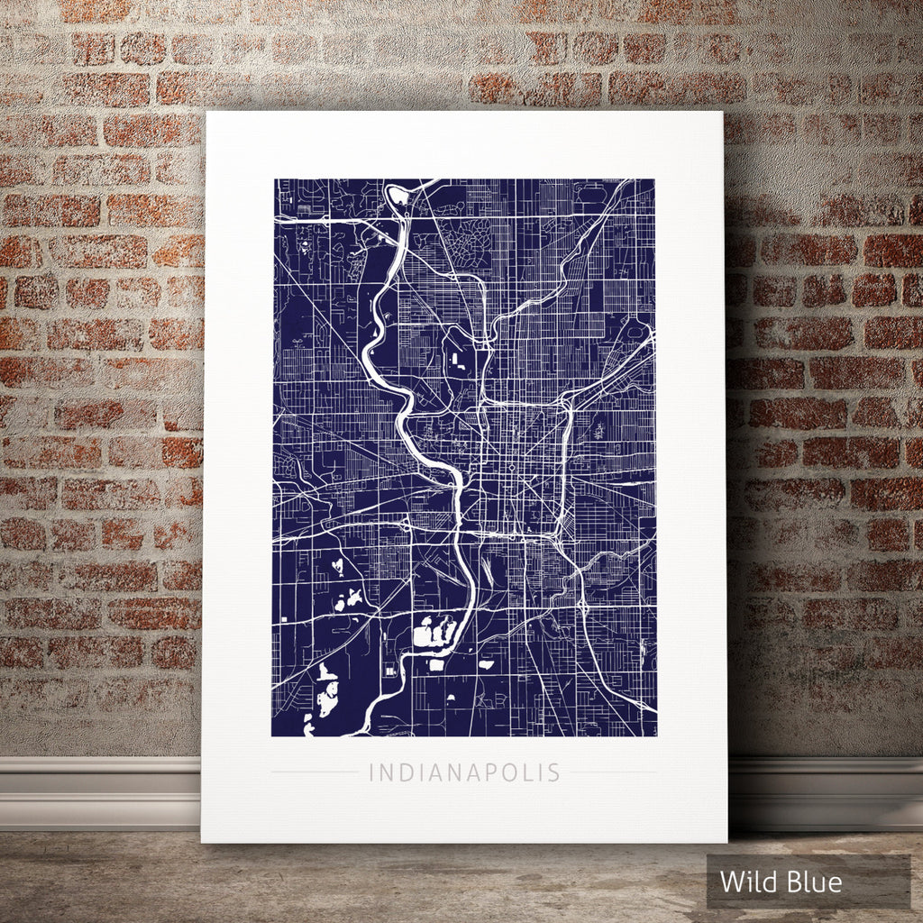 Indianapolis Map: City Street Map Indianapolis Indiana - Colour Series Art Print