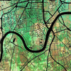 Nottingham Map: City Street Map of Nottingham England UK - Sunset Series Art Print