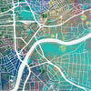 Nottingham Map: City Street Map of Nottingham England UK - Nature Series Art Print