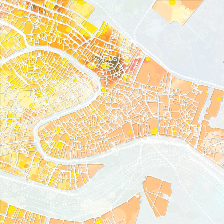 Venice Map: City Street Map of Venice Italy - Nature Series Art Print