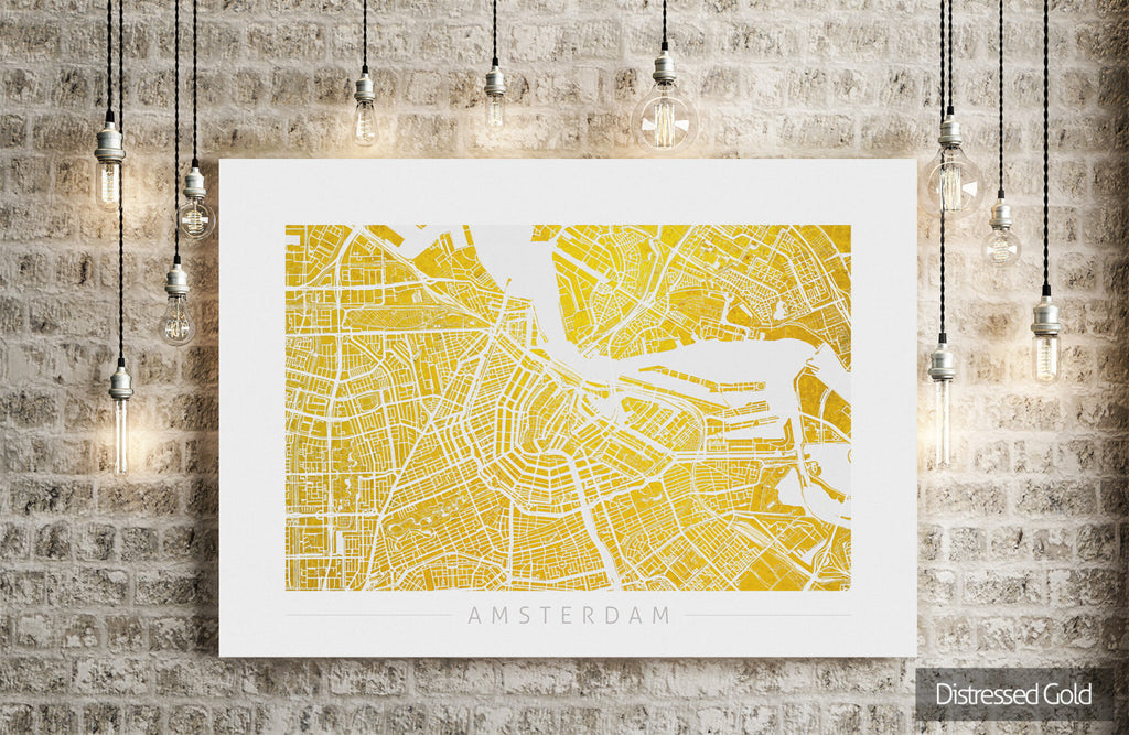 Amsterdam Map: City Street Map of Amsterdam Holland - Colour Series Art Print