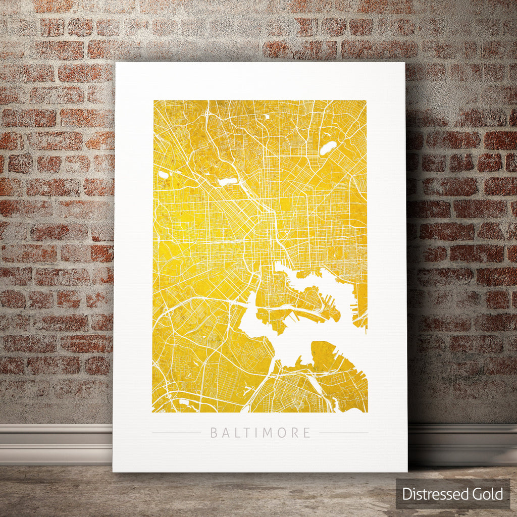 Baltimore Map: City Street Map of Baltimore, Maryland - Colour Series Art Print