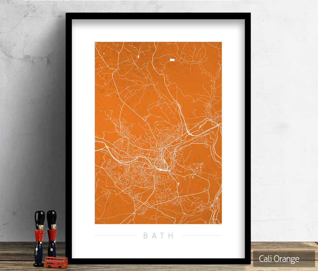 Bath Map: City Street Map of Bath, England - Colour Series Art Print