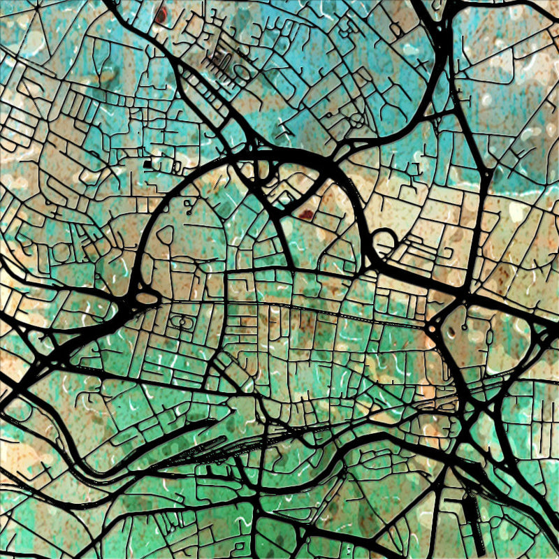 Leeds Map: City Street Map of Leeds, England - Sunset Series Art Print