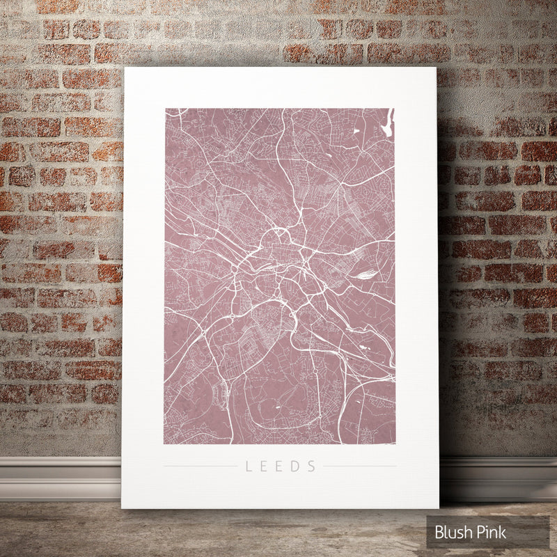 Leeds Map: City Street Map of Leeds, England - Colour Series Art Print