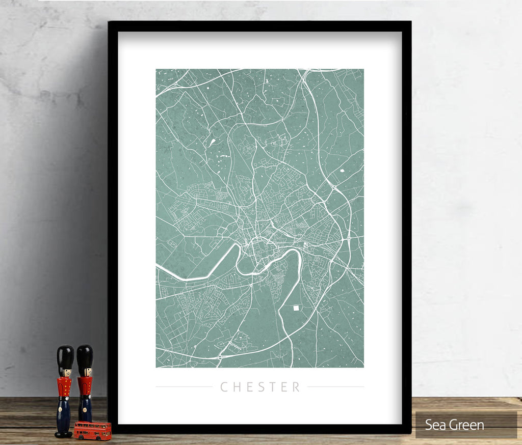 Chester Map: City Street Map of Chester, England - Colour Series Art Print