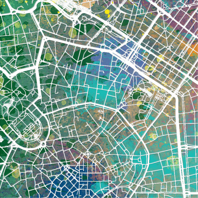 Milan Map: City Street Map of Milan, Italy - Nature Series Art Print