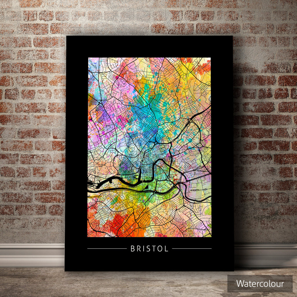 Bristol Map: City Street Map of Bristol, England - Sunset Series Art Print