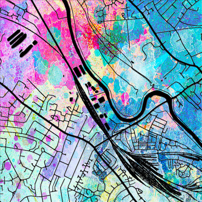 York Map: City Street Map of York, England - Sunset Series Art Print