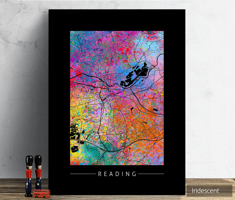 Reading Map: City Street Map of Reading, England - Sunset Series Art Print