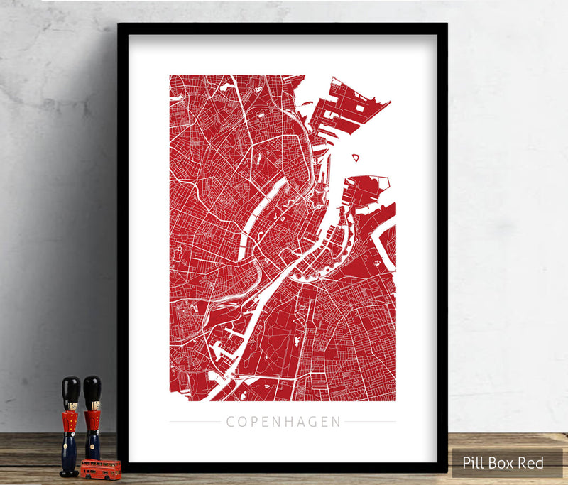 Copenhagen Map: City Street Map of Copenhagen, Denmark - Colour Series Art Print