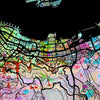 Hong Kong Map: City Street Map of Hong Kong - Sunset Series Art Print