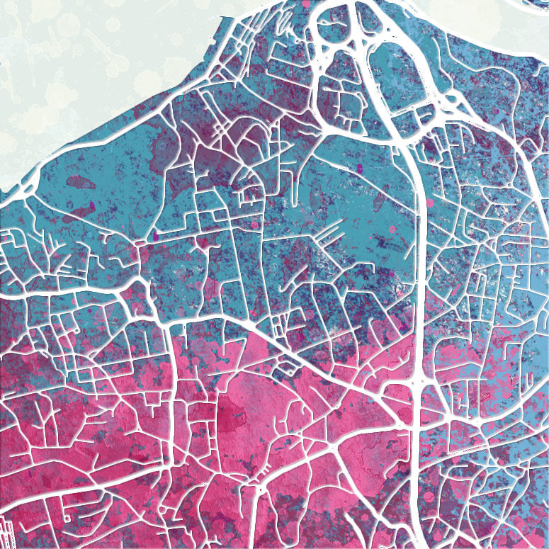 Porto Map: City Street Map of Porto, Portugal - Nature Series Art Print