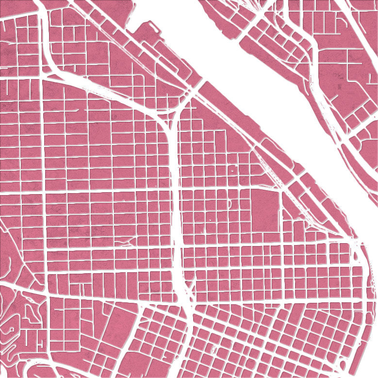 Portland Map: City Street Map of Portland, Oregon - Colour Series Art Print