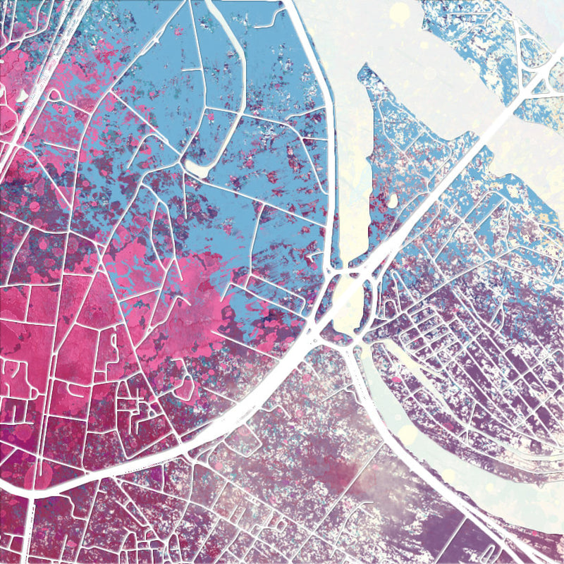 Riga Map: City Street Map of Riga, Latvia - Nature Series Art Print