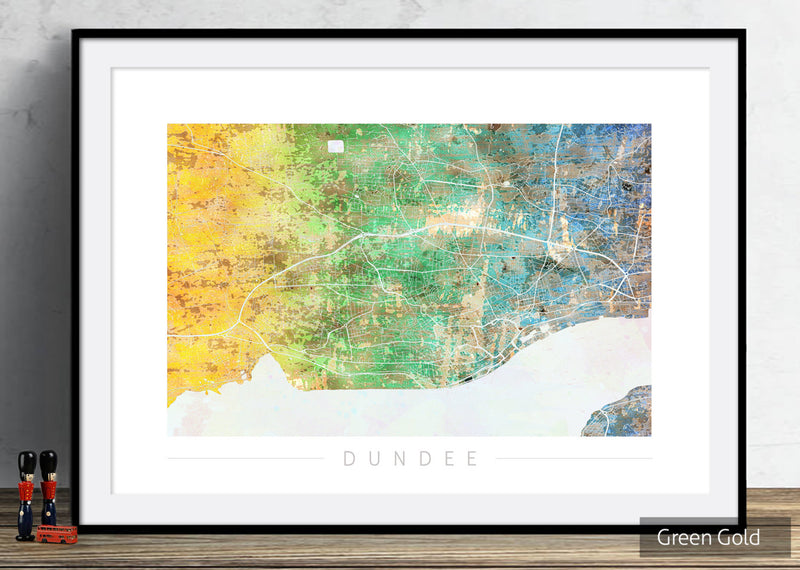 Dundee Map: City Street Map of Dundee Scotland - Nature Series Art Print