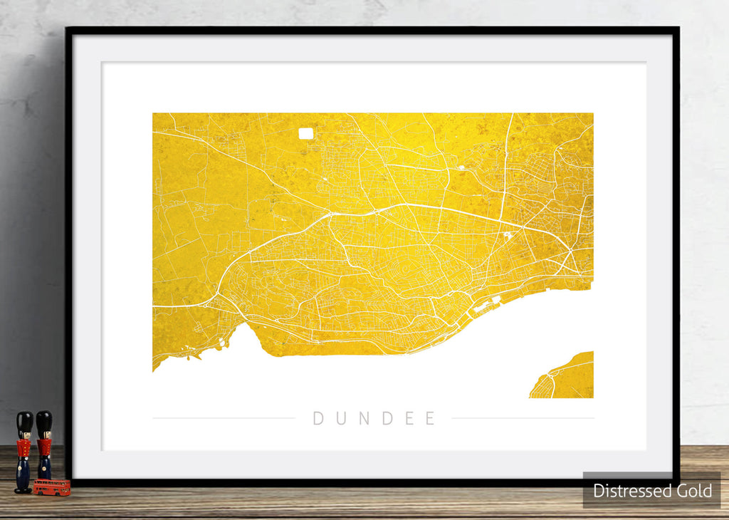 Dundee Map: City Street Map of Dundee Scotland - Colour Series Art Print